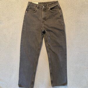 H&M Jeans Black 90's Baggy Straight Leg High Rise Denim Jeans Women’s Size 6